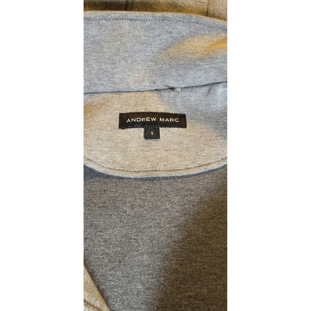 ANDREW MARC Women Grey Ribbed Coat Double Breasted Jacket Small - Picture 11 of 12